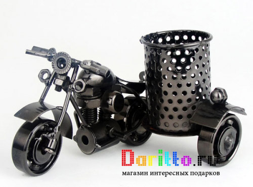 Металлическая фигурка карандашница Мотоцикл