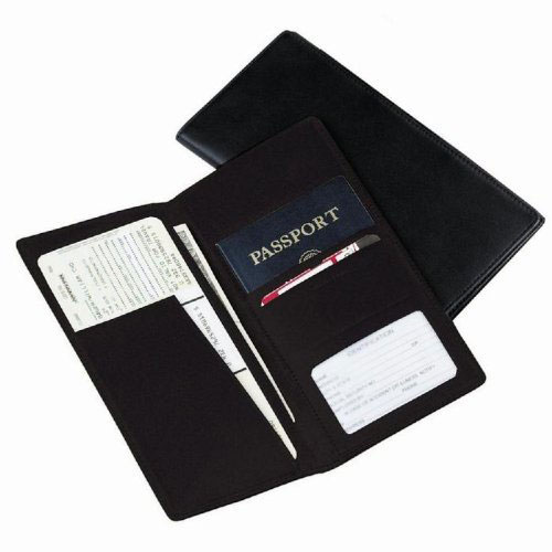 Leather Passport and Ticket Holder<br />
by Brookstone