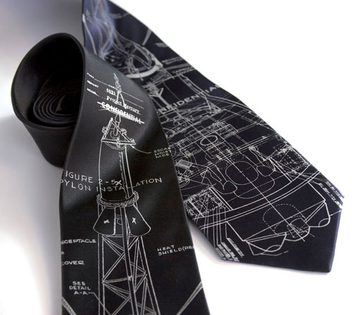 Шёлковый галстук с рокетой проекта Меркурий